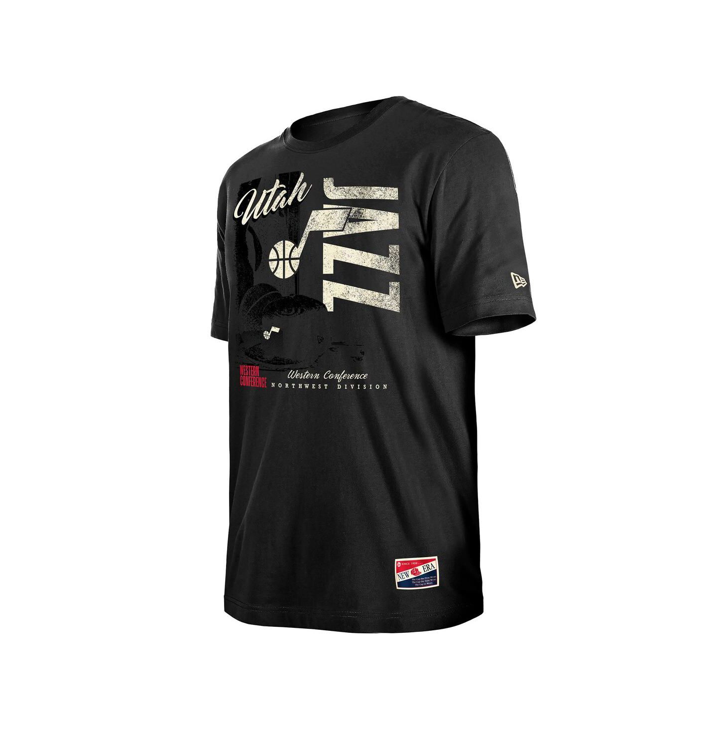 Мужские футболки New Era Black Utah Jazz Distressed Throwback Vintage Color Pack — фото 2