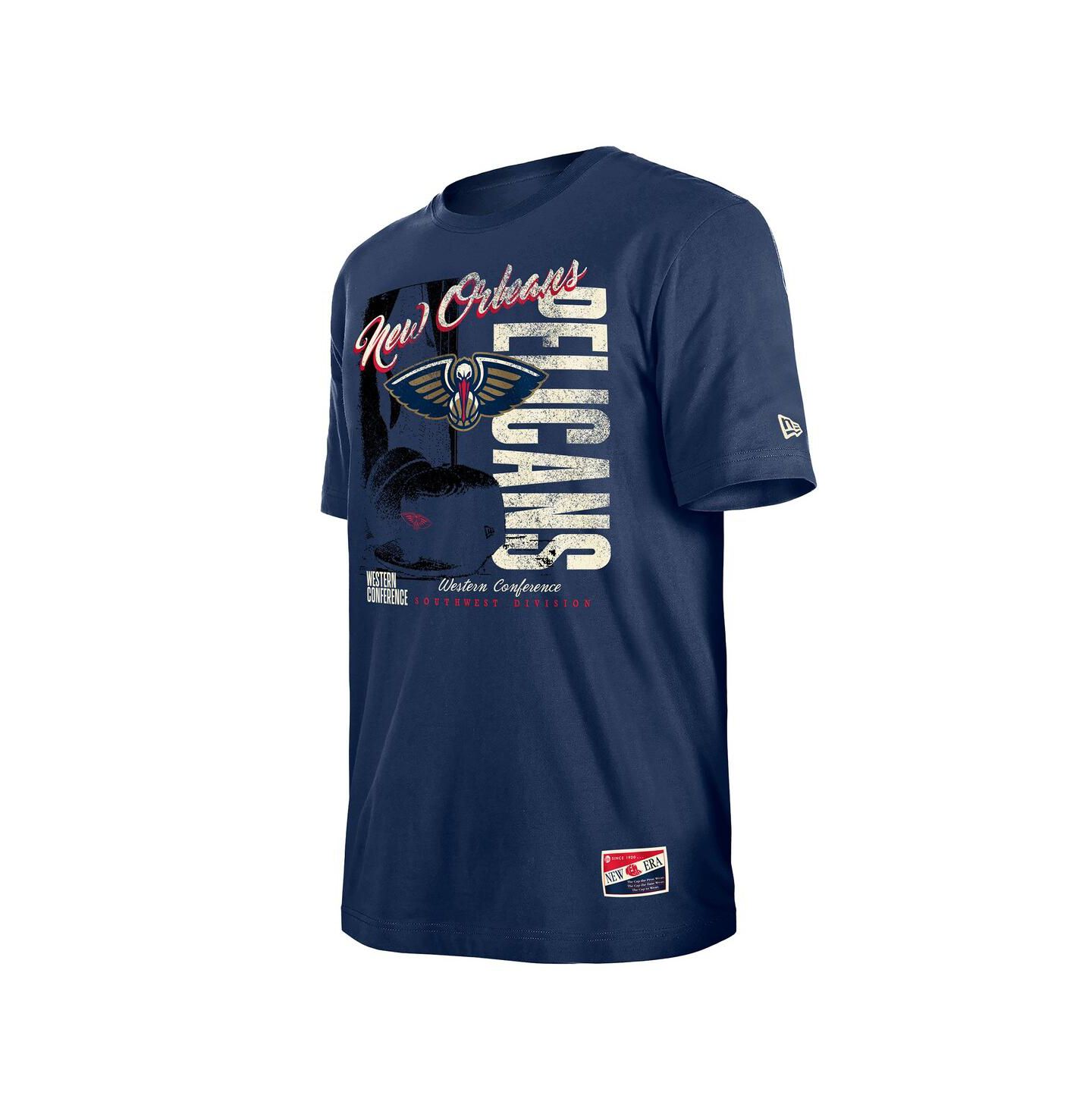 Мужские футболки New Era Navy New Orleans Pelicans Distressed Throwback Vintage Color Pack — фото 3