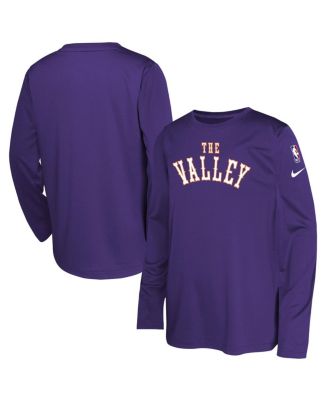 Nike - Big Boys and Girls Purple Phoenix Suns 2024/25 City Edition Pregame Performance Long Sleeve Shooting T-Shirt