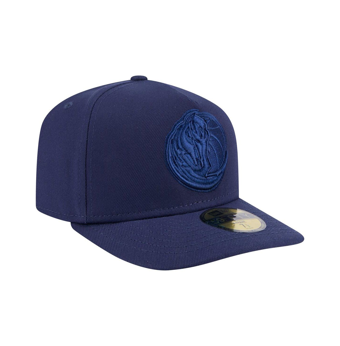 Мужская кепка New Era Navy Dallas Mavericks Colorpack A-Frame Pinch Front 59FIFTY Fitted Hat — фото 2