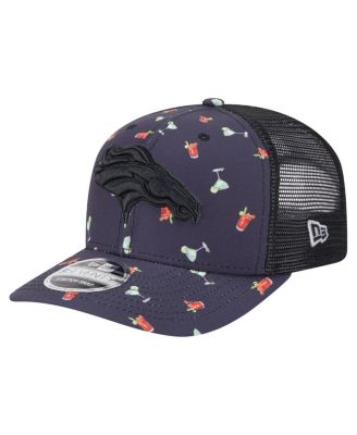 New Era - Men's Navy/Black Denver Broncos Adventure Drinks Pattern 9SEVENTY Stretch-Snap Hat