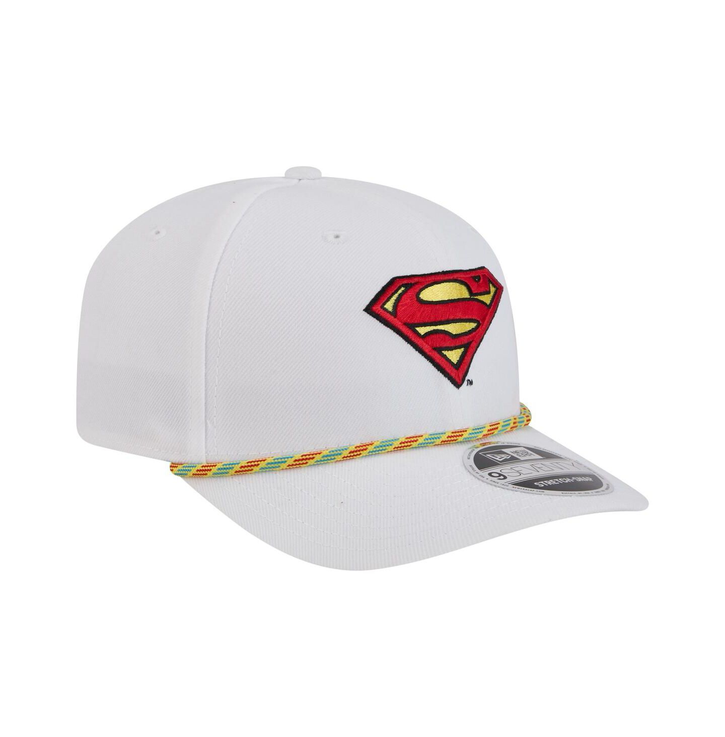 Мужская кепка New Era White Superman Rope 9SEVENTY Stretch-Snap Adjustable Hat — фото 3