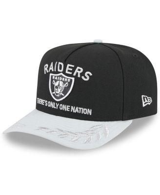 New Era - Big Boys and Girls Black/Silver Las Vegas Raiders 2025 NFL Draft A-Frame 9FIFTY Snapback Hat