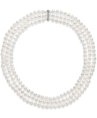 macys 3 strand pearl necklace