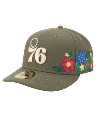 New Era - Men's Olive Philadelphia 76ers Tonal Florals 59FIFTY Fitted Hat