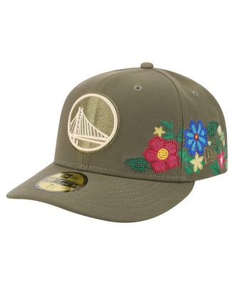 New Era - Men's Olive Golden State Warriors Tonal Florals 59FIFTY Fitted Hat