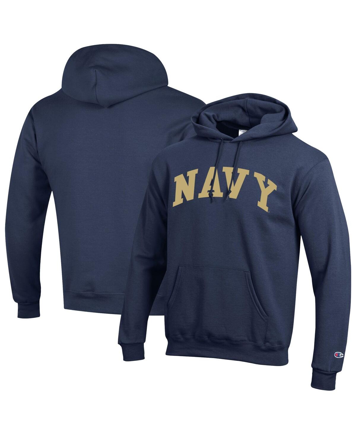 Men's Navy Navy Midshipmen Basic Arch Fleece Pullover Hoodie - Navy