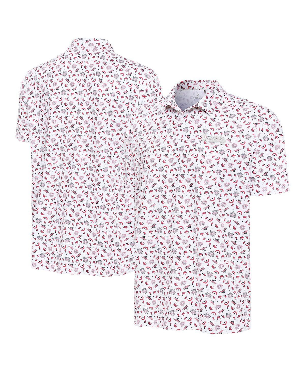 Men's White Atlanta Braves Independence Day Polo Shirt - White