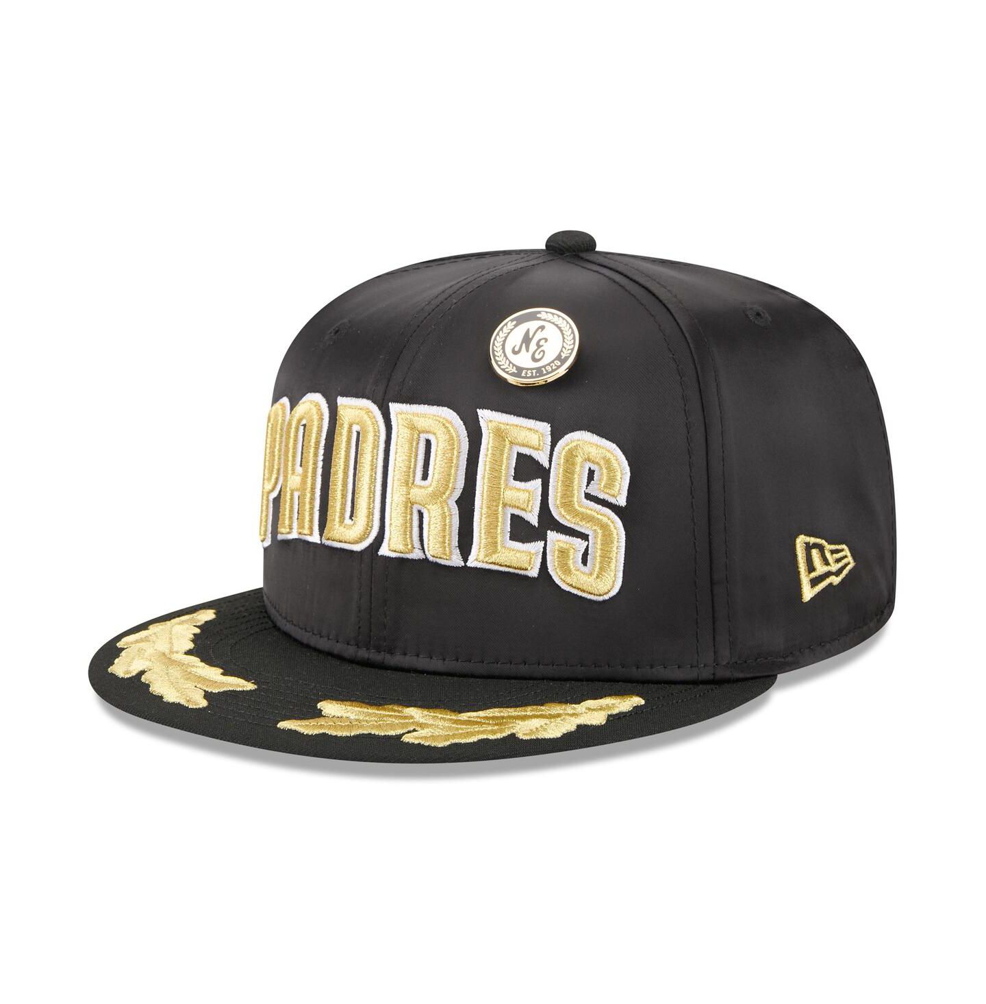 Мужская кепка New Era Black San Diego Padres 2025 59FIFTY Day Gold Leaf 59FIFTY Fitted Hat — фото 1