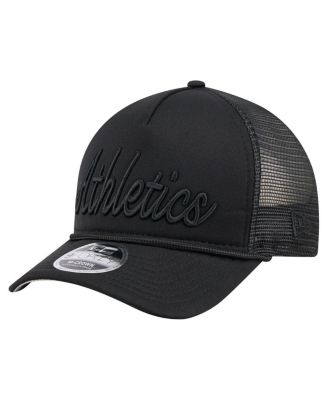 New Era - Men's Black Athletics City Initial 9FORTY A-Frame M-Crown Adjustable Trucker Hat
