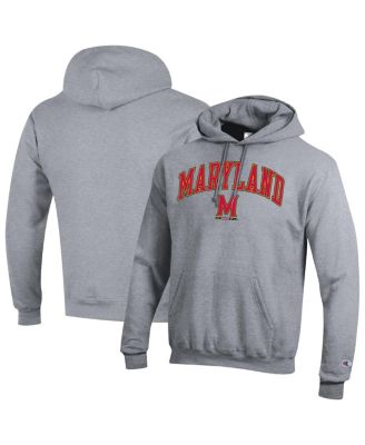 Champion - Men's Heather Gray Maryland Terrapins Arch Over Logo Pullover Hoodie