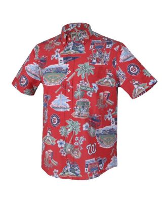 Men's Red Washington Nationals Scenic Tri-Blend Button-Down Shirt