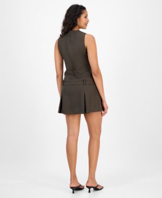 Women's Drop Waist Belted Mini Dress, Exclusively at Macy's