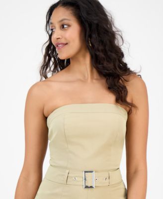 Women's Strapless Belted Utility Jumpsuit, Exclusively at Macy's 