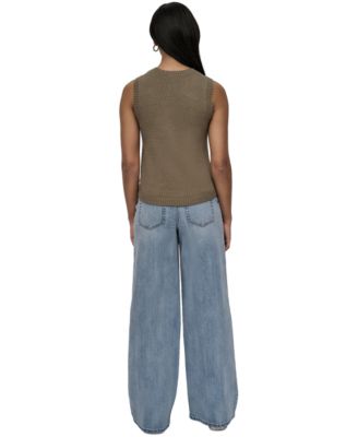 Women's Cotton Boucl&eacute; Sleeveless Sweater