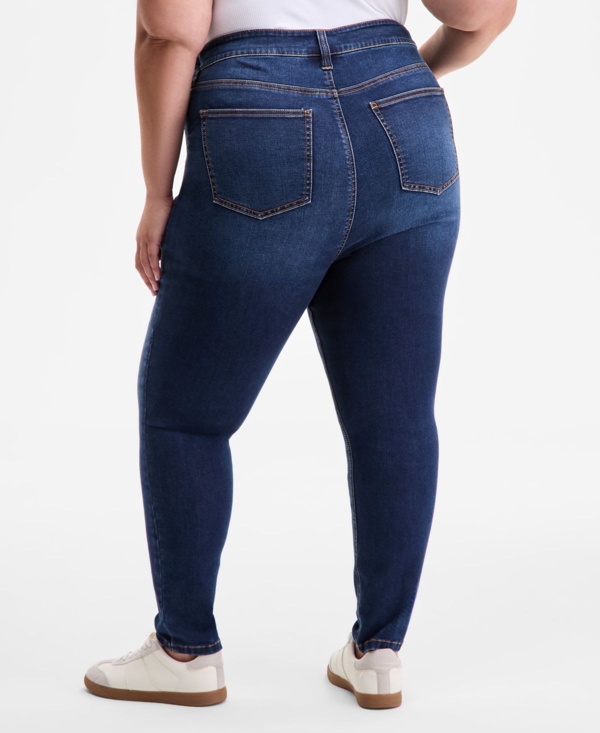 On 34th Trendy Plus Size High-rise Skinny Ankle Jeans, Exclusively At Macy's In Blue