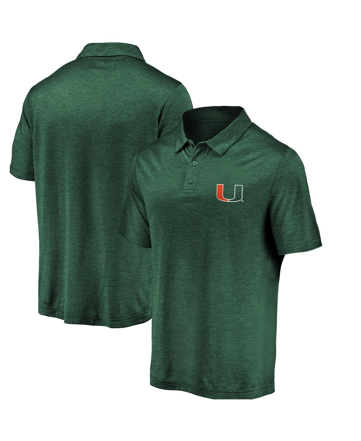 Men's Green Miami Hurricanes Primary Logo Striated Polo Shirt - Green