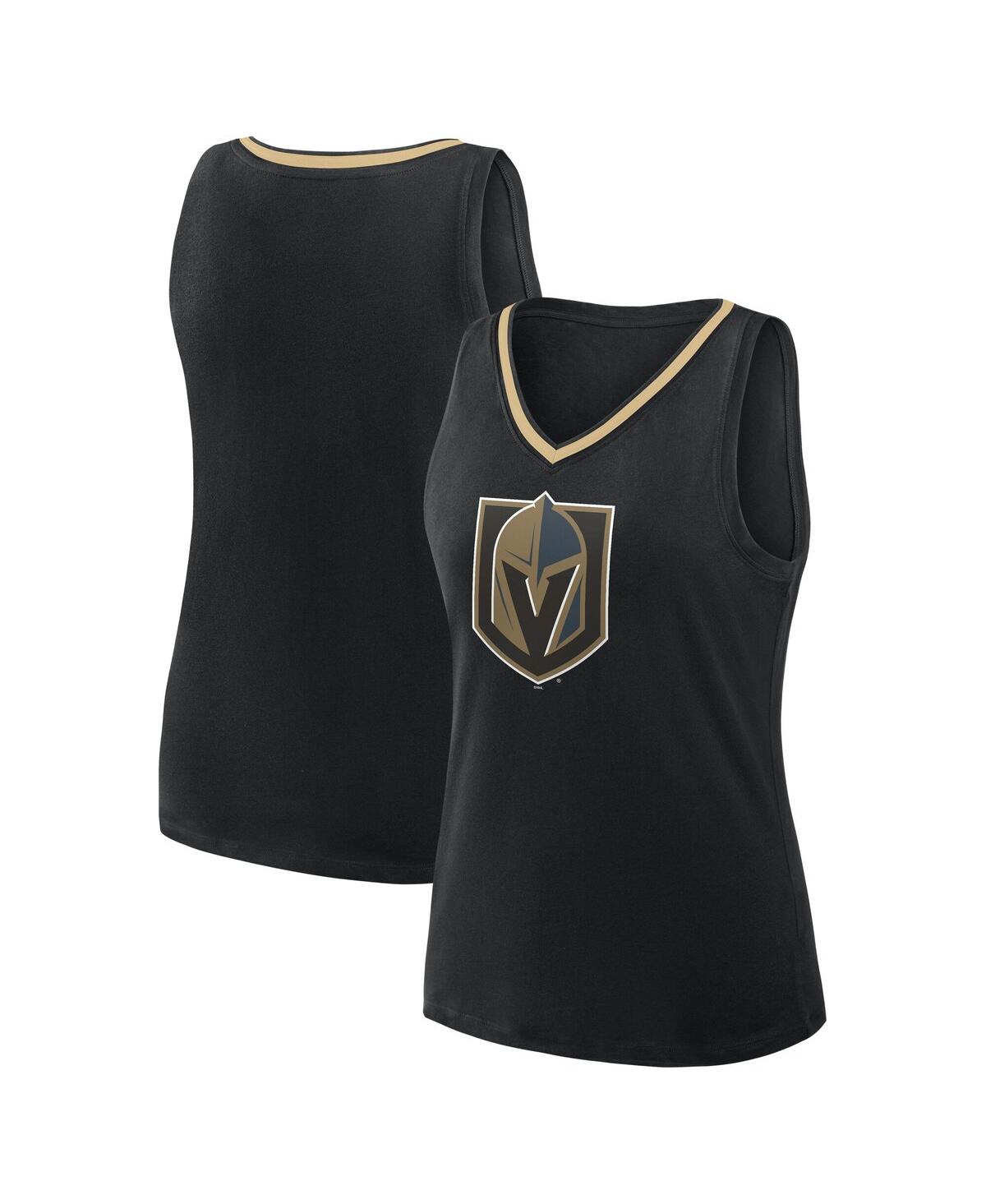 Women's Black Vegas Golden Knights Stellar Win V-Neck Tank Top - Black