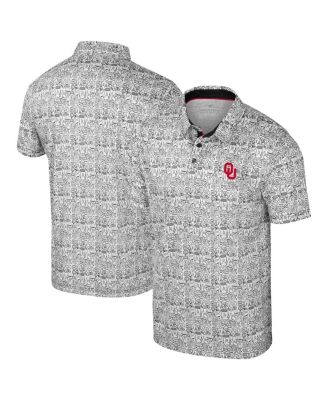 Colosseum - Men's Black Oklahoma Sooners It's Time Allover Print Polo