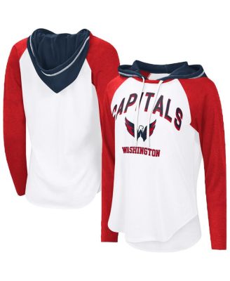 G-III 4Her by Carl Banks - Women's&nbsp;White Washington Capitals VIP Raglan Long Sleeve Hoodie T-Shirt