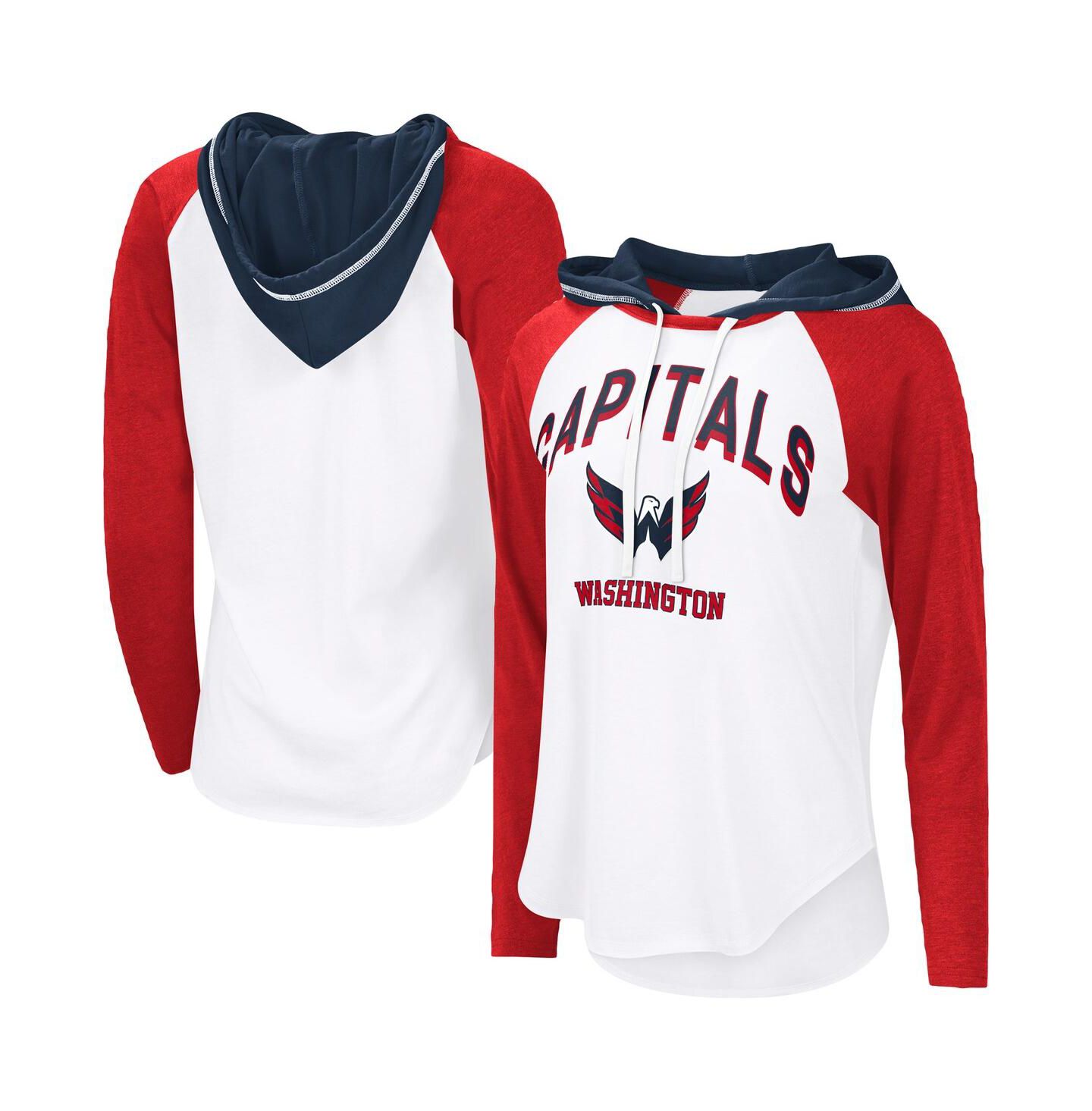 Женское худи G-III 4Her by Carl Banks White Washington Capitals VIP Raglan Long Sleeve T-Shirt — фото 1