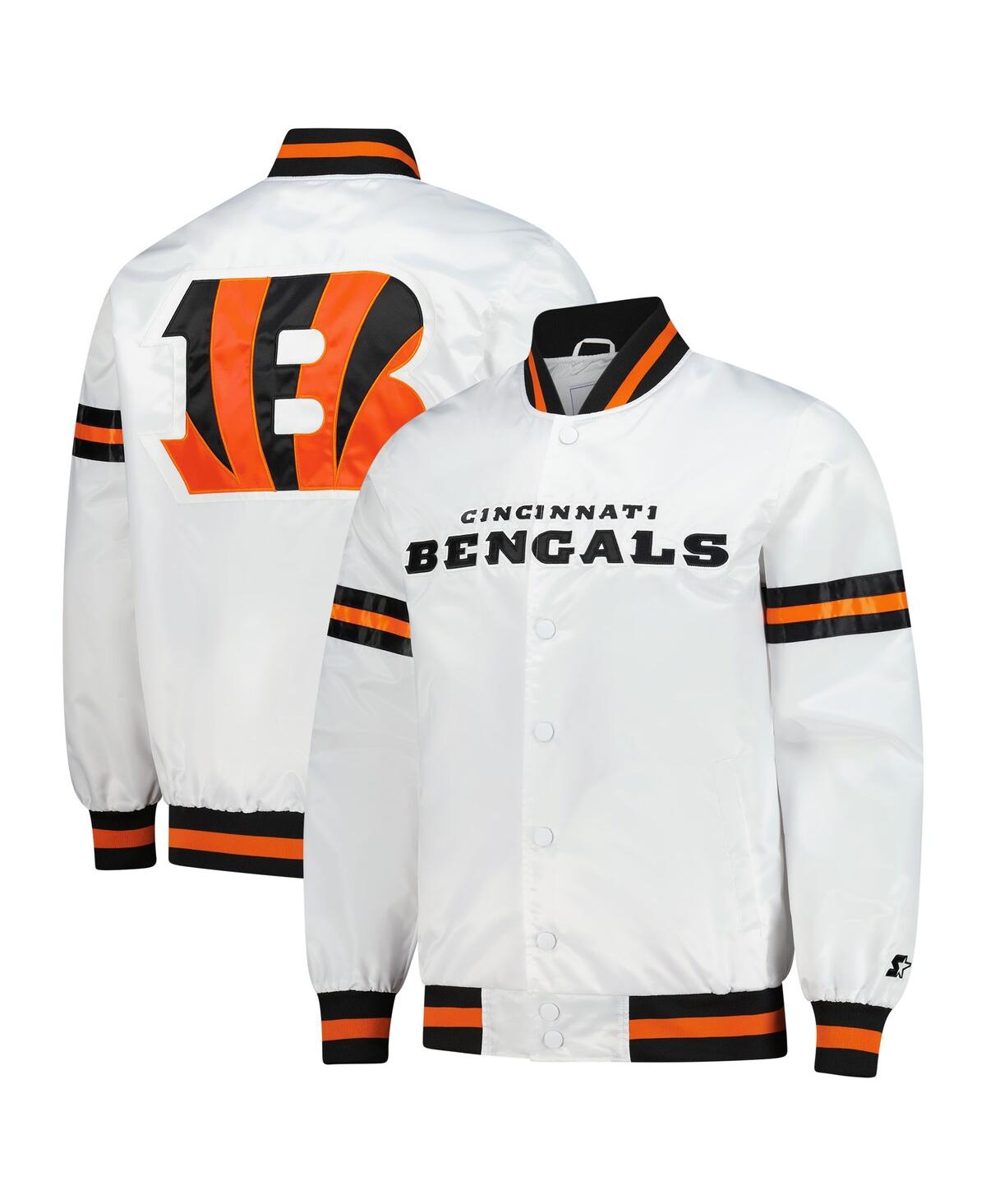 Men's White Cincinnati Bengals Scout Full-Snap Varsity Jacket - White