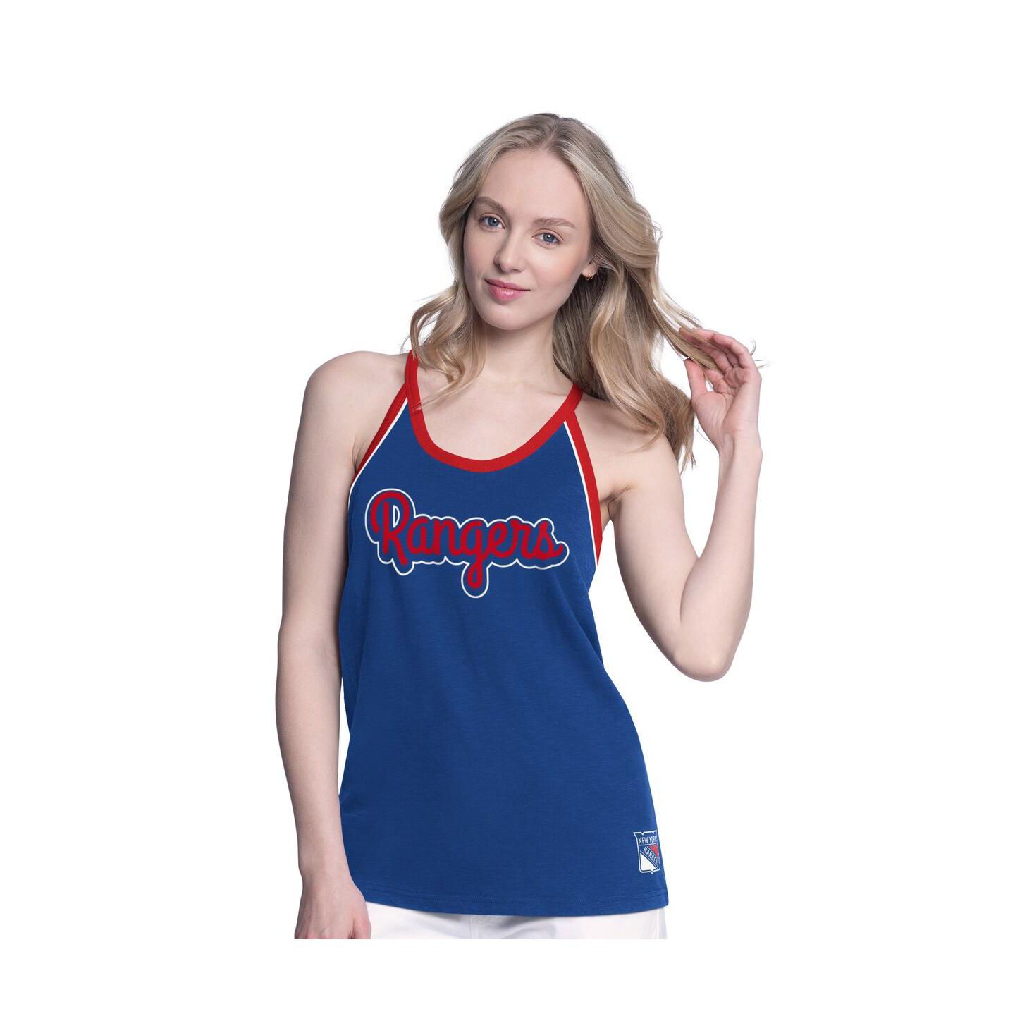 Женский топ G-III 4Her by Carl Banks Blue New York Rangers Curveball Racerback — фото 1