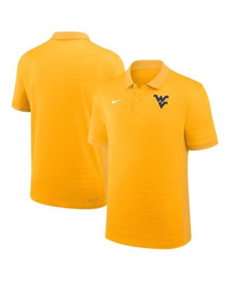 Nike - Men's Gold West Virginia Mountaineers 2025 Early Season Coaches Sideline Victory Stripe Performance Polo