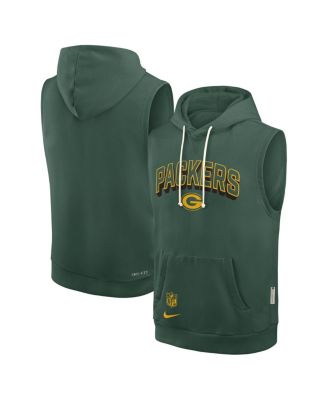 Nike - Men's Green Green Bay Packers Sideline Performance Sleeveless Pullover Hoodie