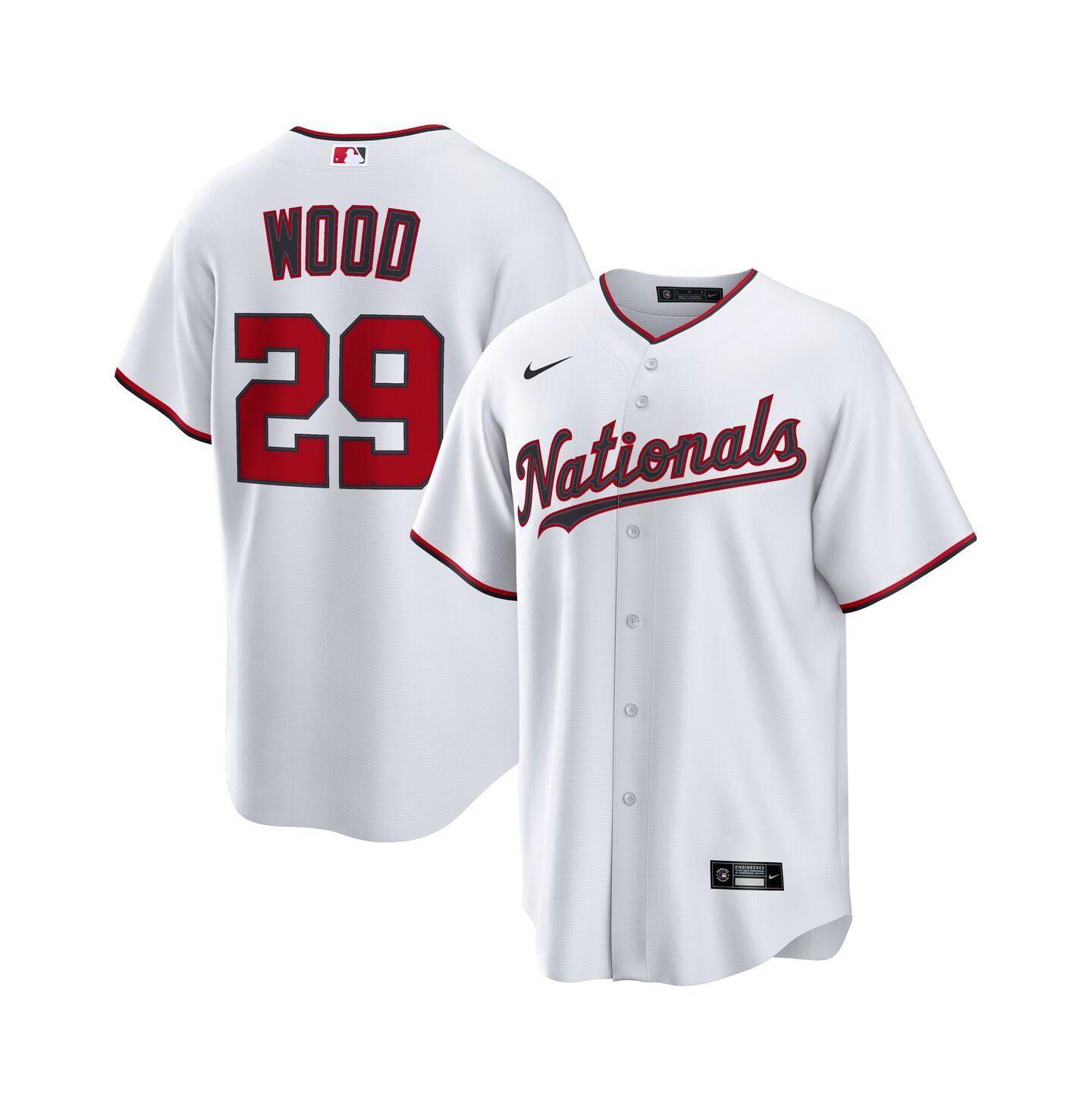 Мужской топ Nike James Wood White Washington Nationals Home Replica 2.0 Player Jersey — фото 1