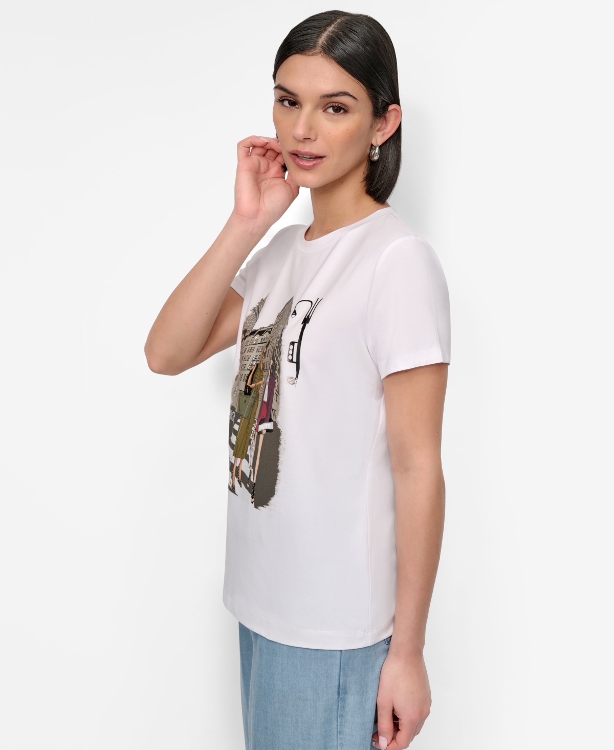 Dkny Women's Fifth Avenue Conversation Crewneck Tee