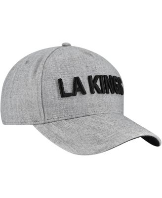 Men's Heather Gray Los Angeles Kings Elements A-Frame Leather Strapback Hat