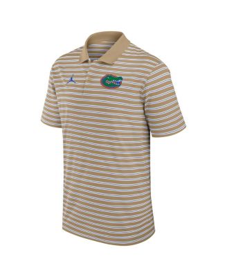 Jordan Men's Tan/White Florida Gators Primetime Victory Striped Polo Shirt