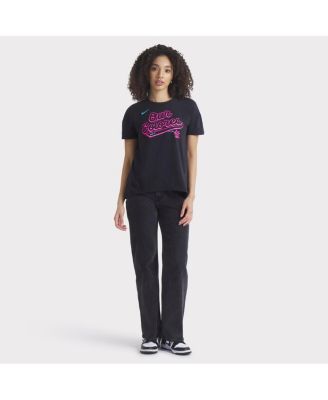 Women's Black Miami Marlins 2025 City Connect Flowy Fashion Tri-Blend Performance T-Shirt