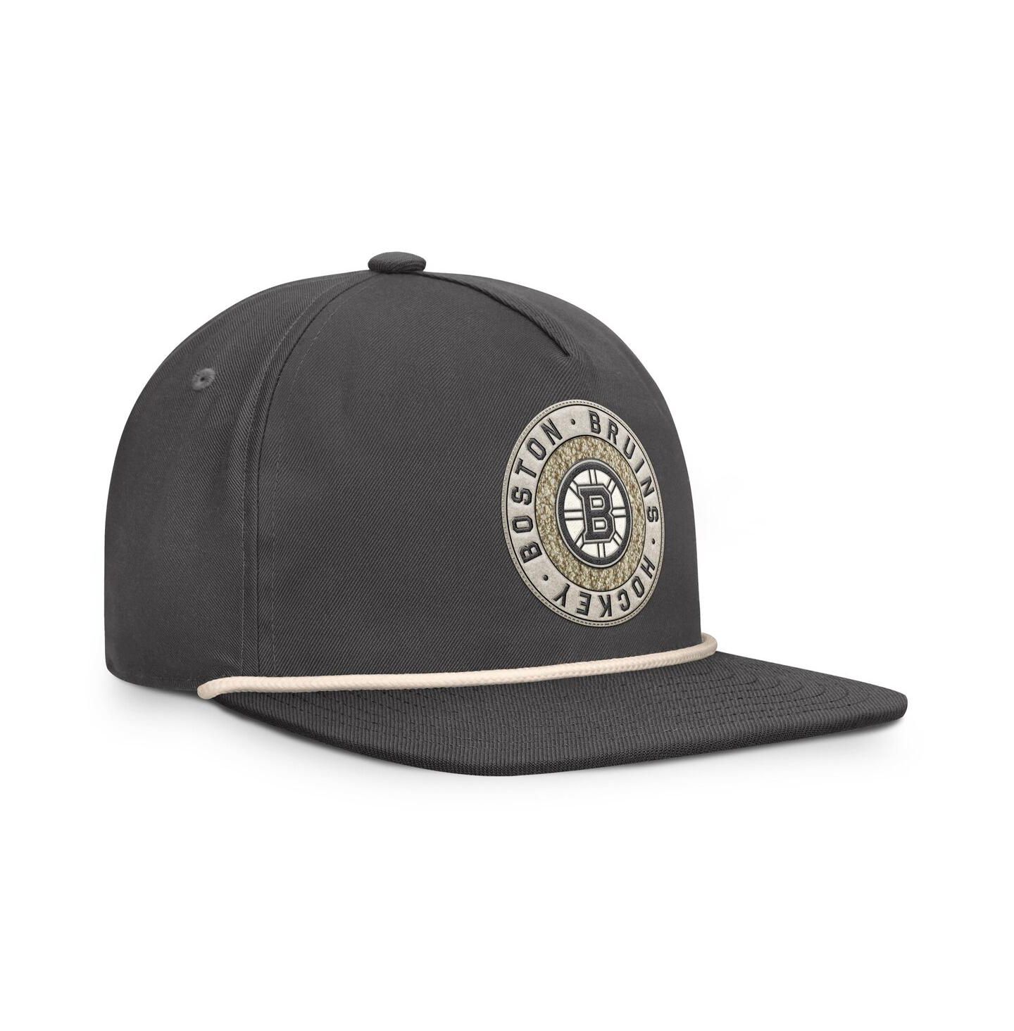 Мужская кепка Fanatics Charcoal Boston Bruins Closer Adjustable Hat — фото 3