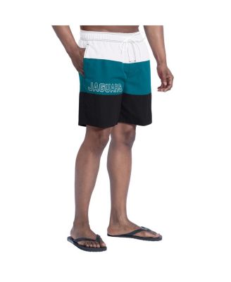 Men's Black/Teal Jacksonville Jaguars Sunrise Volley Swim Shorts