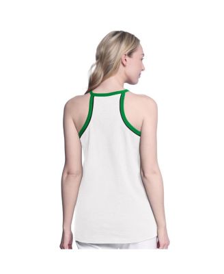 Women's White Boston Celtics Curveball Racerback Tank Top