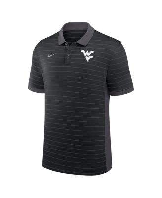 Men's Black West Virginia Mountaineers 2025 Early Season Coaches Sideline Victory Stripe Performance Polo Shirt