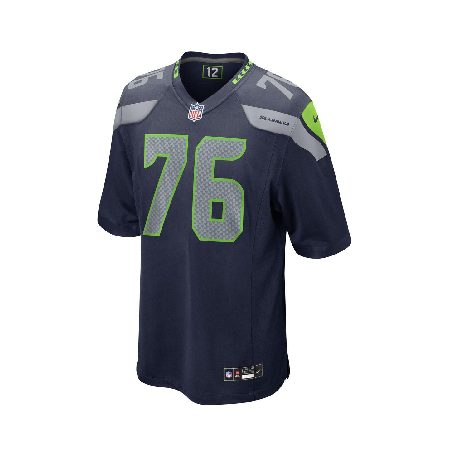 Мужской топ Nike Grey Zabel College Navy Seattle Seahawks 2025 NFL Draft First Round Pick Game Jersey — фото 2