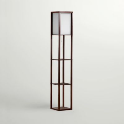 Maxwell 63" LED Shelf Column Floor Lamp with Lantern Shade