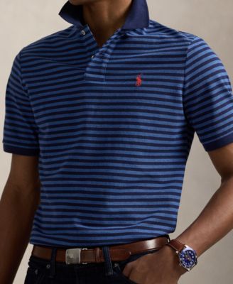 Men's Classic-Fit Striped Mesh Polo Shirt