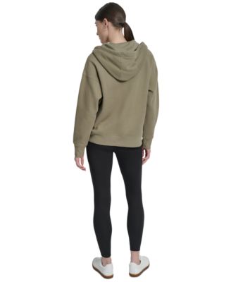 Women's Studded Mini-Logo Full-Zip Fleece Hoodie