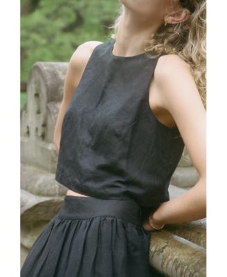 Women's Birdie Linen-Blend Midi Skirt