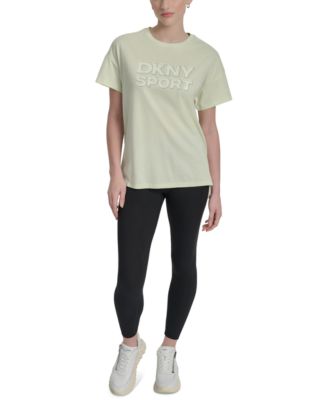 Women's Rhinestone-Logo Drop-Shoulder T-Shirt