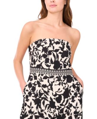 Women's Strapless Straight-Leg Jumpsuit