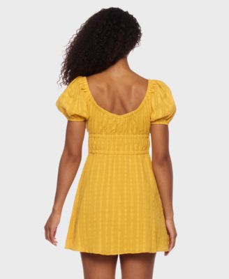 Juniors' Short-Sleeve Fit & Flare Dress