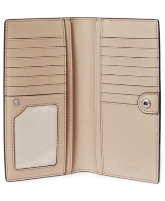 Crosshatch Leather Slim Snapped-Closure Wallet