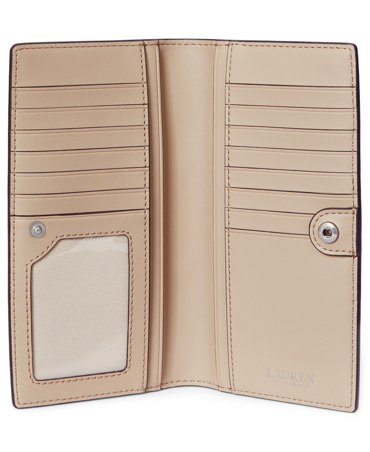 Ralph Lauren Crosshatch Leather Slim Snapped-closure Wallet In Neutral