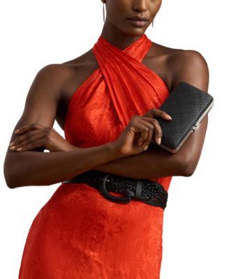 Woven Leather Mini Franki Clutch