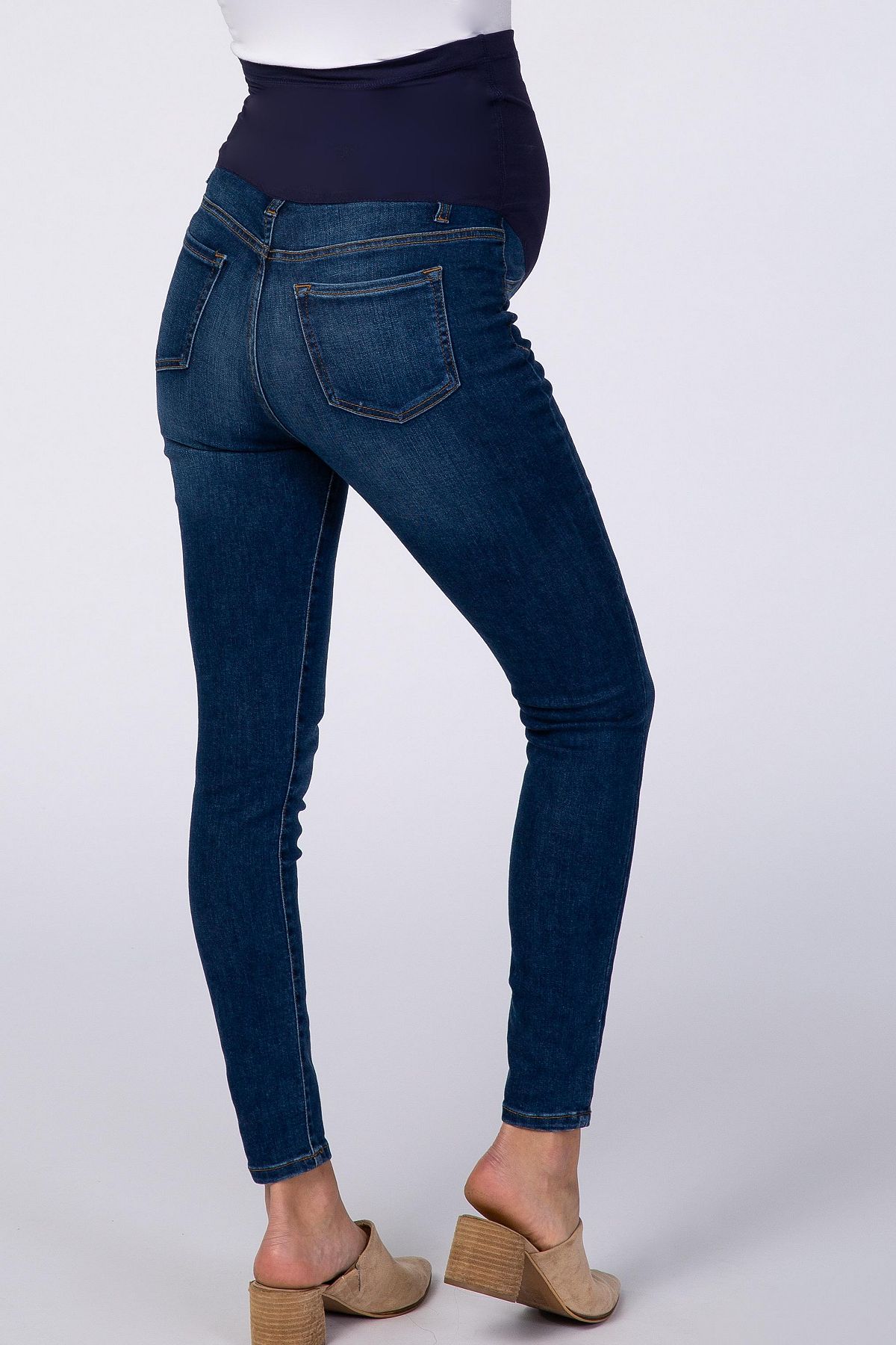 Pinkblush Women's Navy Blue Skinny Jeans view 4 — MAYCSS fashion products